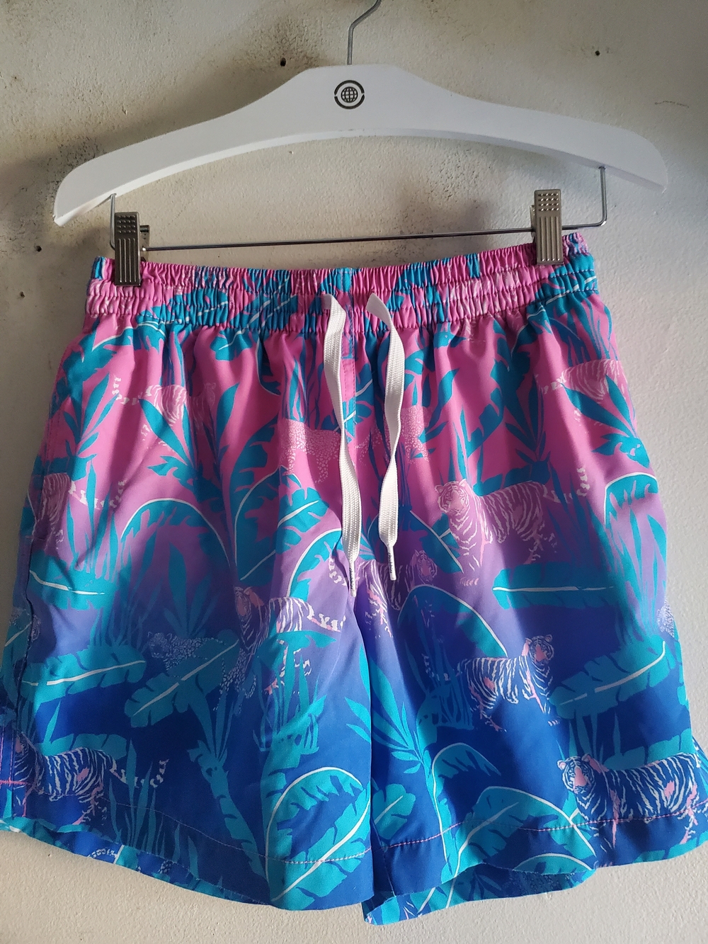 Chubbies Pink & Blue Gradient Tropical Tiger Swim Shorts